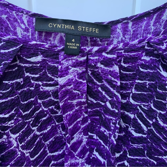 Black Label Cynthia Steffe Silk Purple Party Dress - Picture 2 of 5